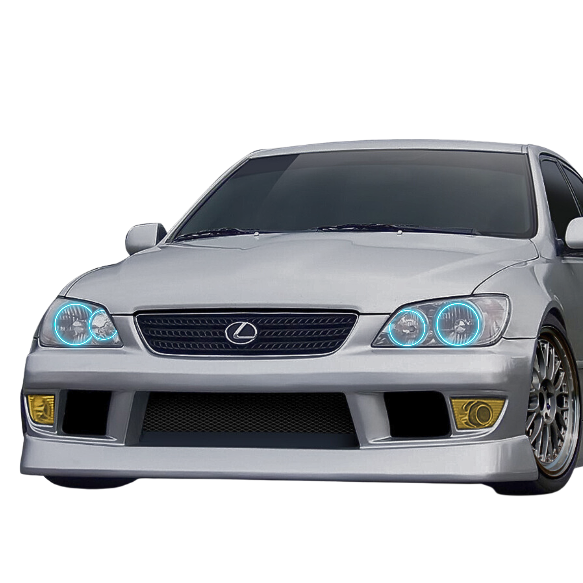 2001-2005 Lexus IS300 Multicolor Halo Kit - RGB Halo Kits Multicolor Flow Series Color Chasing RGBWA LED headlight kit Colorshift Oracle Lighting Trendz OneUpLighting Morimoto theretrofitsource AutoLEDTech Diode Dynamics