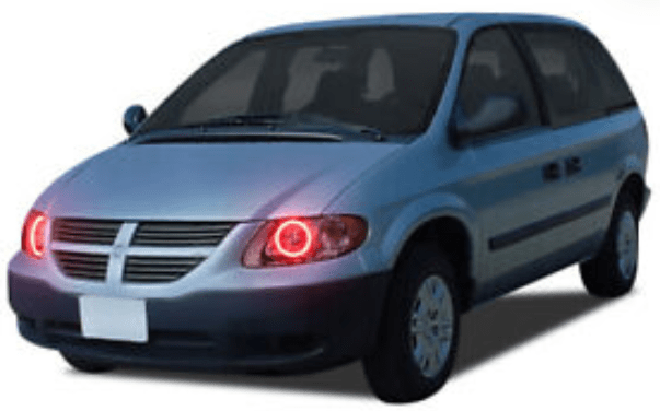 2001-2007 Dodge Caravan Multicolor Halo Kit - RGB Halo Kits Multicolor Flow Series Color Chasing RGBWA LED headlight kit Colorshift Oracle Lighting Trendz OneUpLighting Morimoto theretrofitsource AutoLEDTech Diode Dynamics