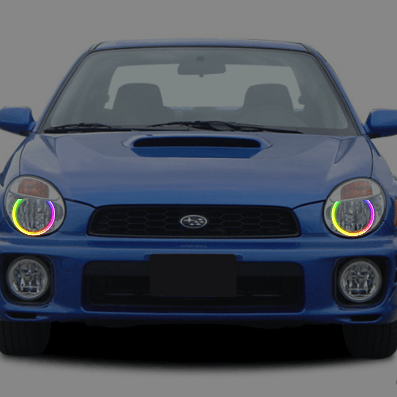 2002-2003 Subaru Impreza WRX Multicolor Halo Kit - RGB Halo Kits Multicolor Flow Series Color Chasing RGBWA LED headlight kit Colorshift Oracle Lighting Trendz OneUpLighting Morimoto theretrofitsource AutoLEDTech Diode Dynamics