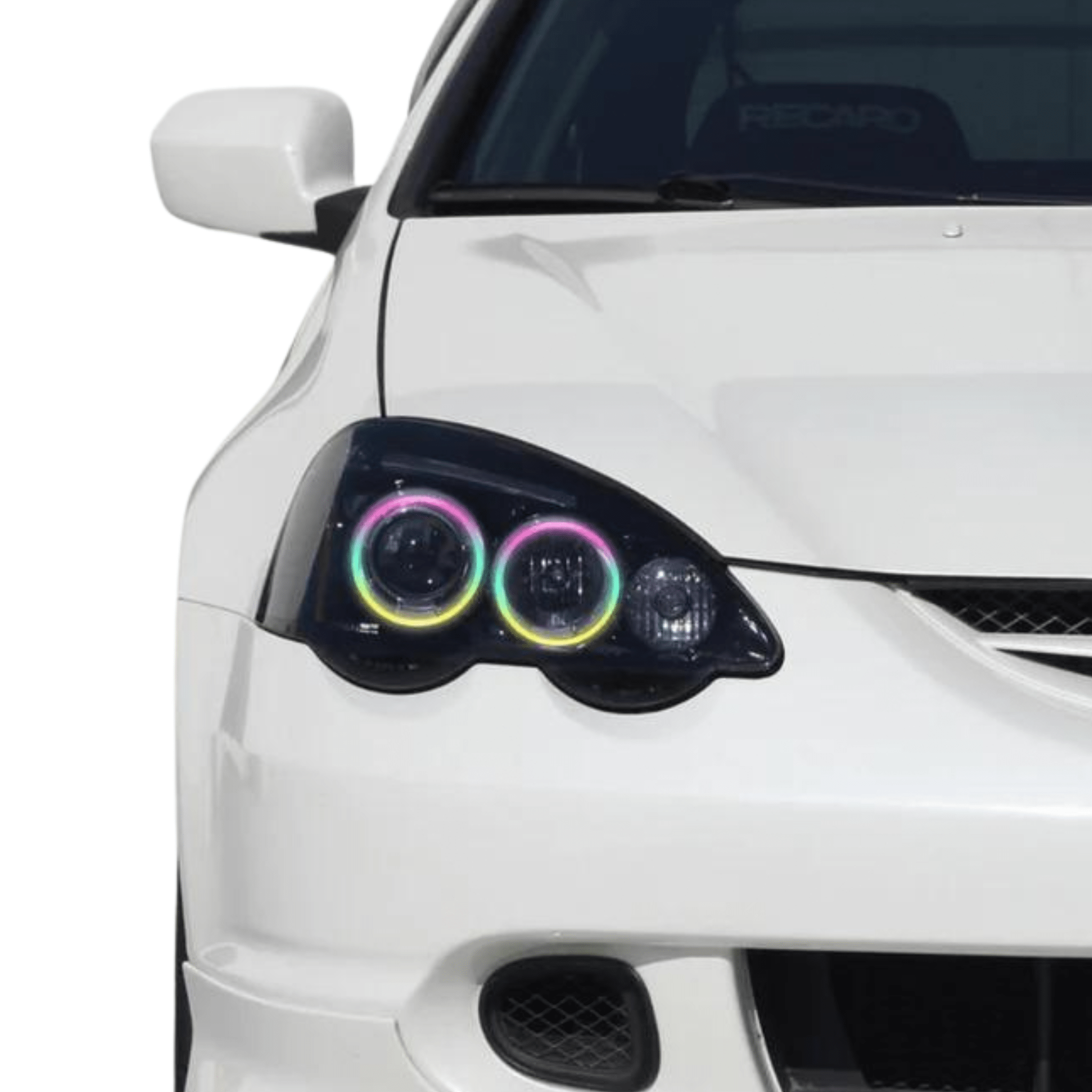 2002-2004 Acura RSX Multicolor Halo Kit - RGB Halo Kits Multicolor Flow Series Color Chasing RGBWA LED headlight kit Colorshift Oracle Lighting Trendz OneUpLighting Morimoto theretrofitsource AutoLEDTech Diode Dynamics