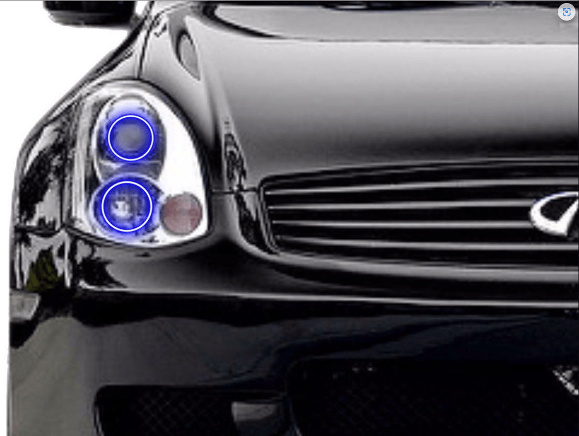 2003-2005 Infiniti G35 Coupe Multicolor Halo Kit - RGB Halo Kits Multicolor Flow Series Color Chasing RGBWA LED headlight kit Colorshift Oracle Lighting Trendz OneUpLighting Morimoto theretrofitsource AutoLEDTech Diode Dynamics