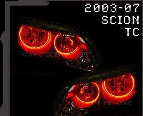 2003-2007 Scion TC Multicolor Halo Kit - RGB Halo Kits Multicolor Flow Series Color Chasing RGBWA LED headlight kit Colorshift Oracle Lighting Trendz OneUpLighting Morimoto theretrofitsource AutoLEDTech Diode Dynamics