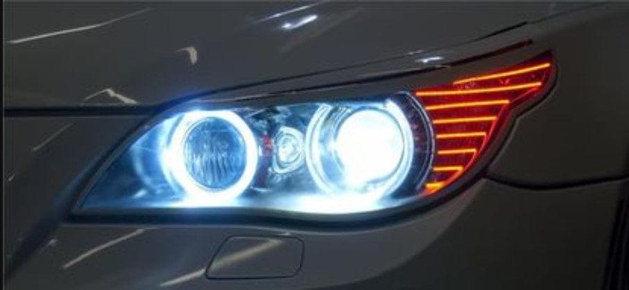 2003-2010 BMW 5 Series E60 Multicolor Halo Kit - RGB Halo Kits Multicolor Flow Series Color Chasing RGBWA LED headlight kit Colorshift Oracle Lighting Trendz OneUpLighting Morimoto theretrofitsource AutoLEDTech Diode Dynamics