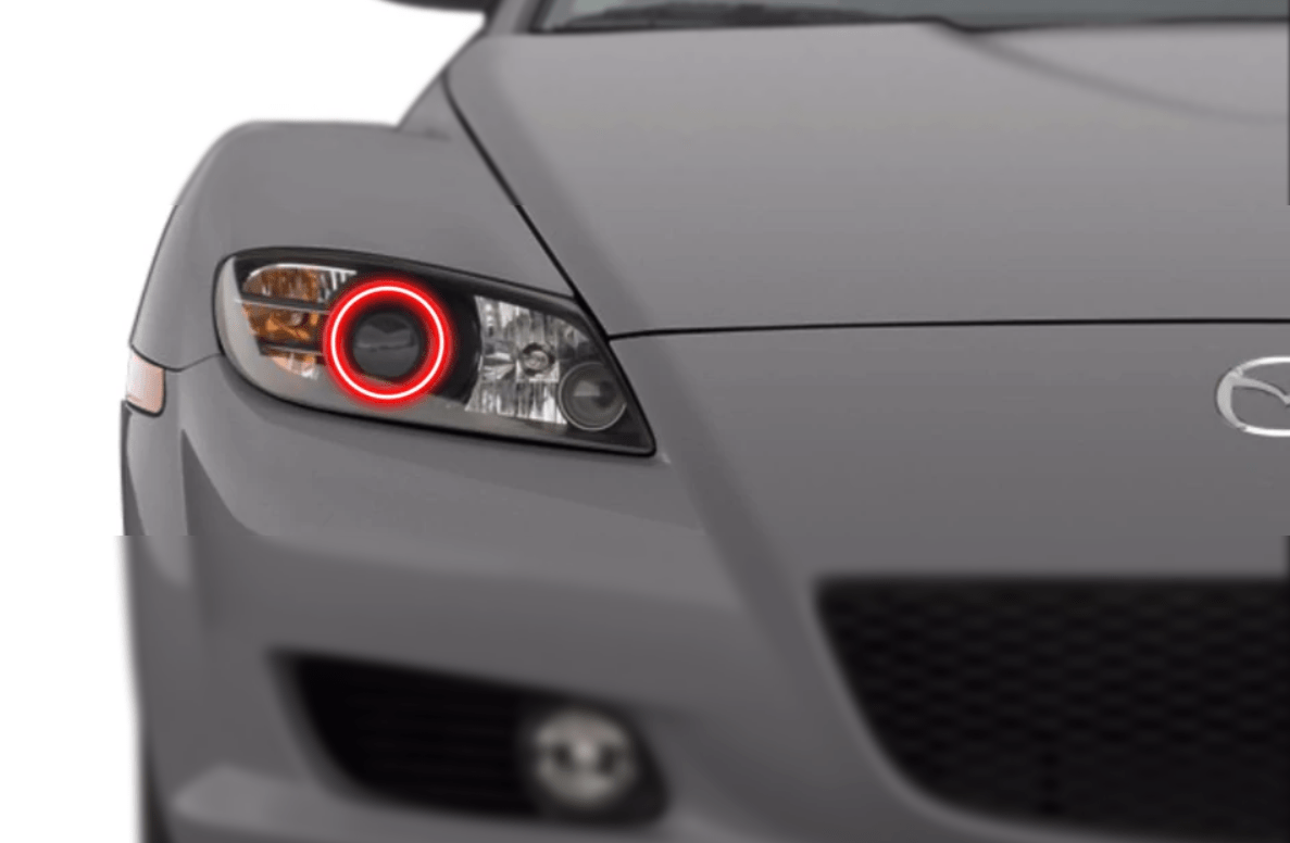 2004-2008 Mazda RX8 Multicolor Halo Kit - RGB Halo Kits Multicolor Flow Series Color Chasing RGBWA LED headlight kit Colorshift Oracle Lighting Trendz OneUpLighting Morimoto theretrofitsource AutoLEDTech Diode Dynamics