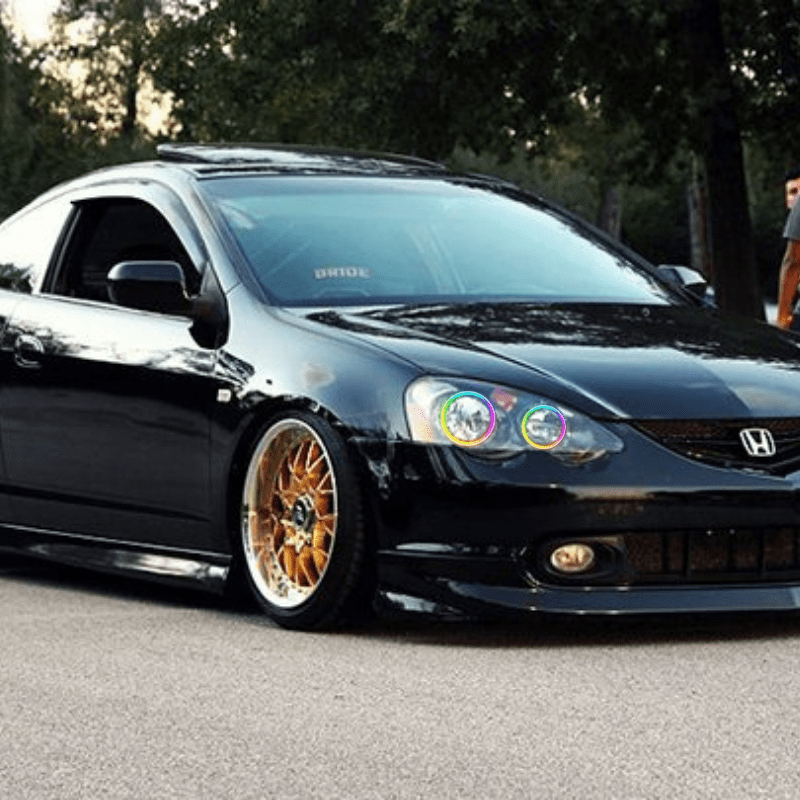 2005-2006 Acura RSX Multicolor Halo Kit - RGB Halo Kits Multicolor Flow Series Color Chasing RGBWA LED headlight kit Colorshift Oracle Lighting Trendz OneUpLighting Morimoto theretrofitsource AutoLEDTech Diode Dynamics