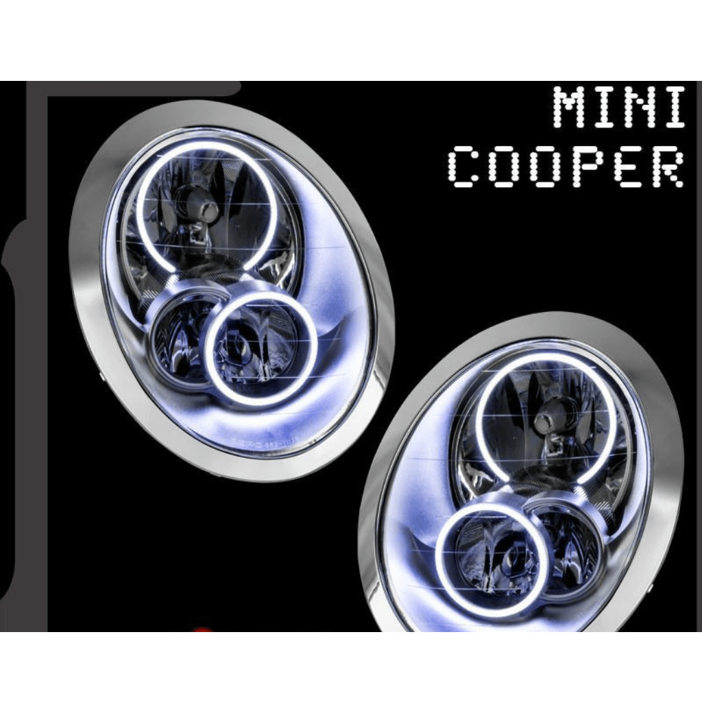 2005-2008 Mini Cooper Multicolor Halo Kit - RGB Halo Kits Multicolor Flow Series Color Chasing RGBWA LED headlight kit Colorshift Oracle Lighting Trendz OneUpLighting Morimoto theretrofitsource AutoLEDTech Diode Dynamics