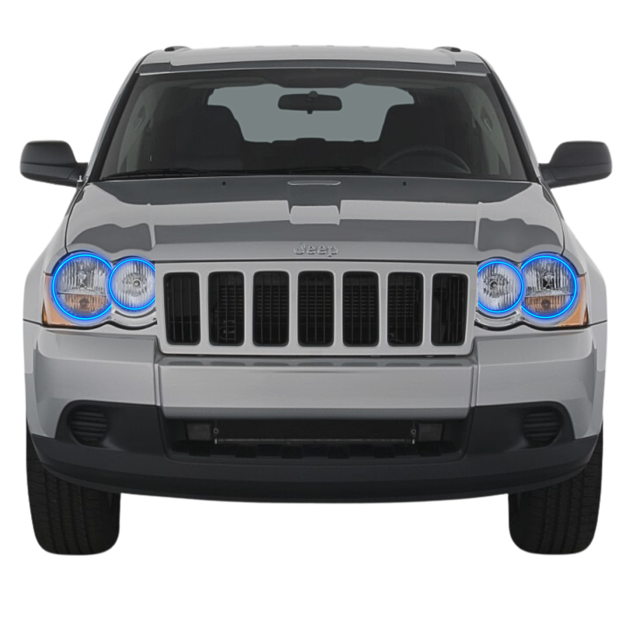 2005-2010 Jeep Grand Cherokee Multicolor Halo Kit - RGB Halo Kits Multicolor Flow Series Color Chasing RGBWA LED headlight kit Colorshift Oracle Lighting Trendz OneUpLighting Morimoto theretrofitsource AutoLEDTech Diode Dynamics