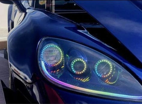 2006-2009 Hyundai Azera Multicolor Halo Kit - RGB Halo Kits Multicolor Flow Series Color Chasing RGBWA LED headlight kit Colorshift Oracle Lighting Trendz OneUpLighting Morimoto theretrofitsource AutoLEDTech Diode Dynamics