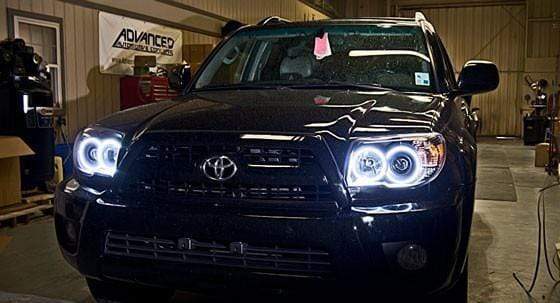 2006-2009 Toyota 4-Runner Multicolor Halo Kit - RGB Halo Kits Multicolor Flow Series Color Chasing RGBWA LED headlight kit Colorshift Oracle Lighting Trendz OneUpLighting Morimoto theretrofitsource AutoLEDTech Diode Dynamics