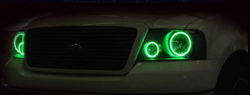 2006-2010 Ford Explorer Multicolor Halo Kit - RGB Halo Kits Multicolor Flow Series Color Chasing RGBWA LED headlight kit Colorshift Oracle Lighting Trendz OneUpLighting Morimoto theretrofitsource AutoLEDTech Diode Dynamics