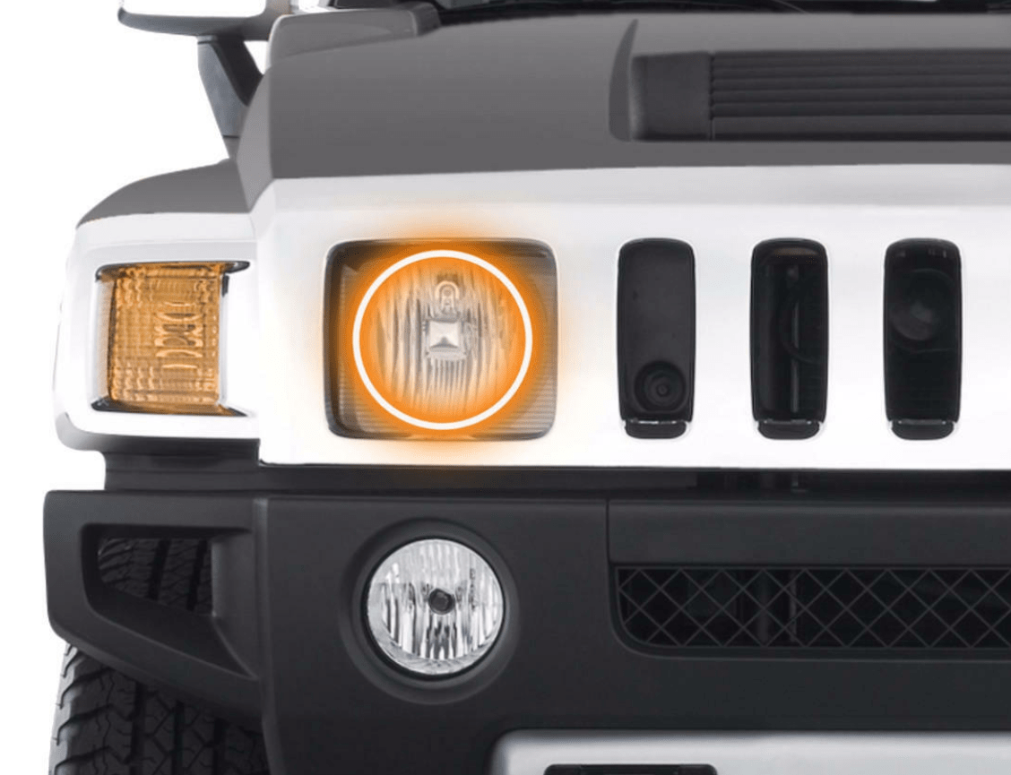 2006-2010 Hummer H3 Multicolor Halo Kit - RGB Halo Kits Multicolor Flow Series Color Chasing RGBWA LED headlight kit Colorshift Oracle Lighting Trendz OneUpLighting Morimoto theretrofitsource AutoLEDTech Diode Dynamics