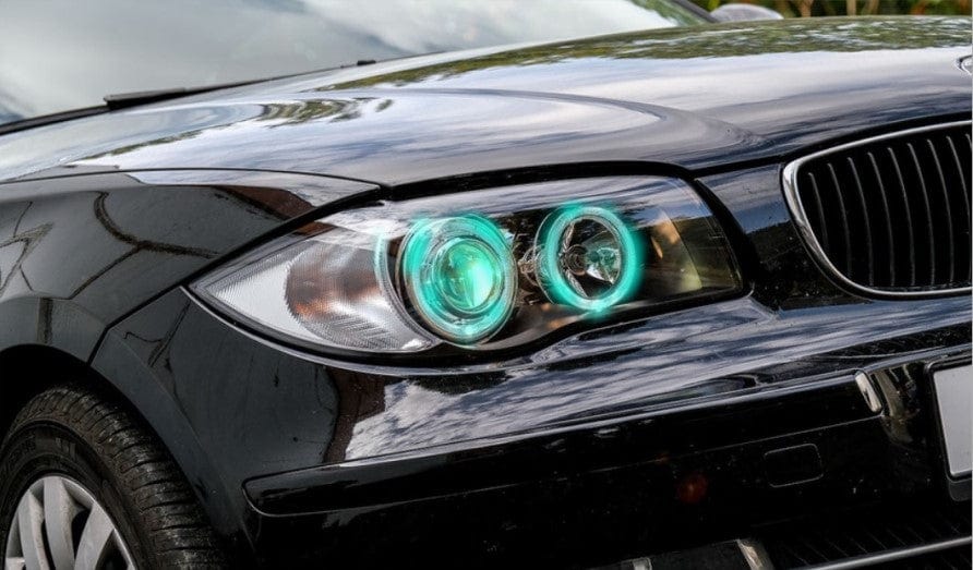 2006-2011 BMW 1 Series Multicolor Halo Kit - RGB Halo Kits Multicolor Flow Series Color Chasing RGBWA LED headlight kit Colorshift Oracle Lighting Trendz OneUpLighting Morimoto theretrofitsource AutoLEDTech Diode Dynamics