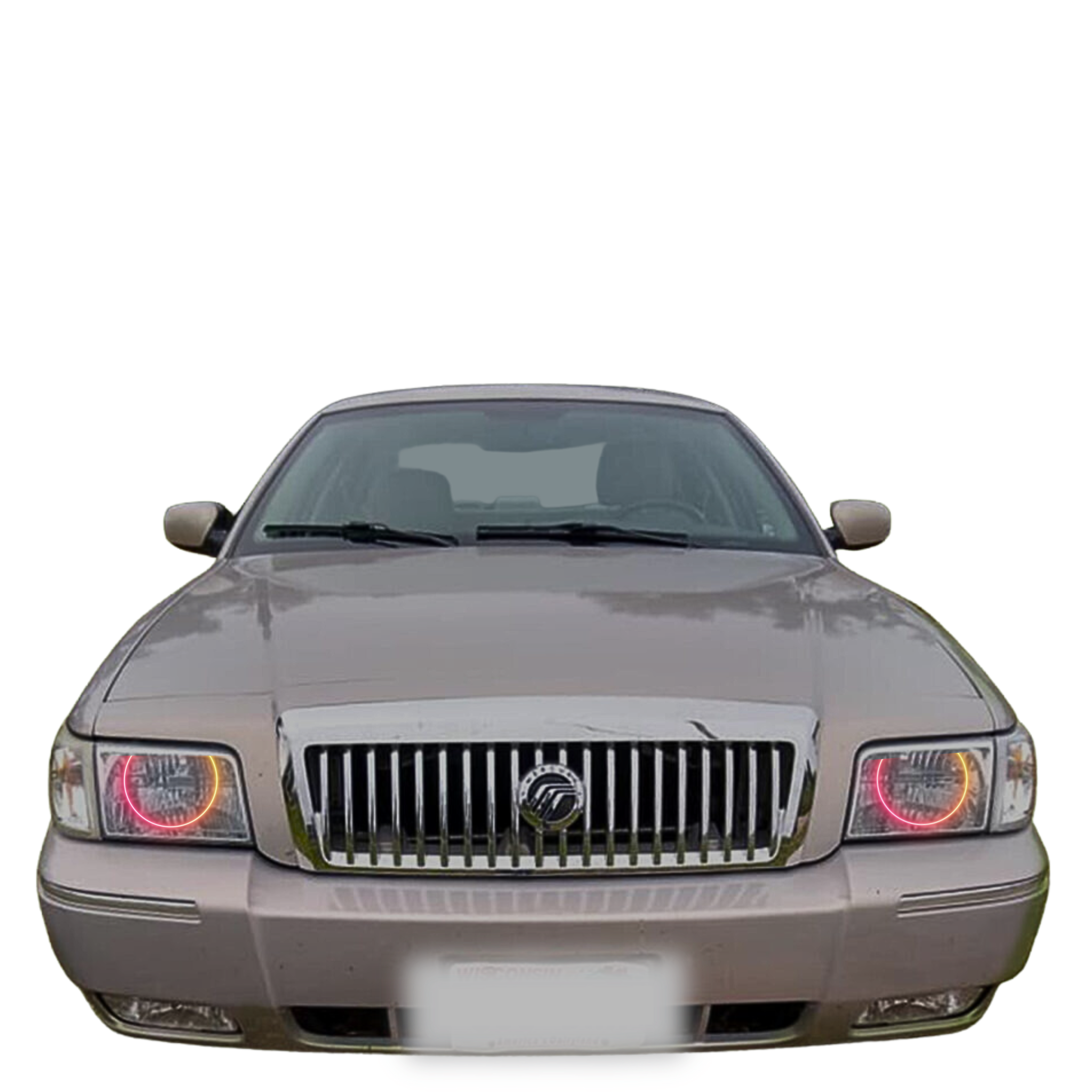 2006-2011 Mercury Grand Marquis Multicolor Halo Kit - RGB Halo Kits Multicolor Flow Series Color Chasing RGBWA LED headlight kit Colorshift Oracle Lighting Trendz OneUpLighting Morimoto theretrofitsource AutoLEDTech Diode Dynamics