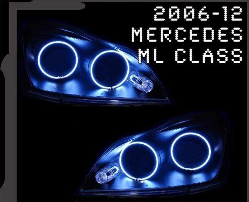 2006-2012 Mercedes ML Class Multicolor Halo Kit - RGB Halo Kits Multicolor Flow Series Color Chasing RGBWA LED headlight kit Colorshift Oracle Lighting Trendz OneUpLighting Morimoto theretrofitsource AutoLEDTech Diode Dynamics