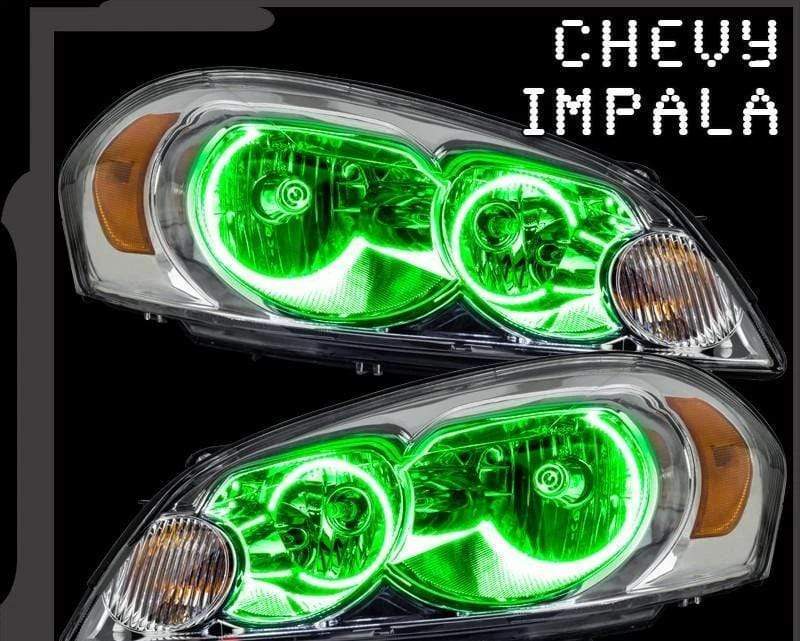 2006-2013 Chevrolet Impala Multicolor Halo Kit - RGB Halo Kits Multicolor Flow Series Color Chasing RGBWA LED headlight kit Colorshift Oracle Lighting Trendz OneUpLighting Morimoto theretrofitsource AutoLEDTech Diode Dynamics