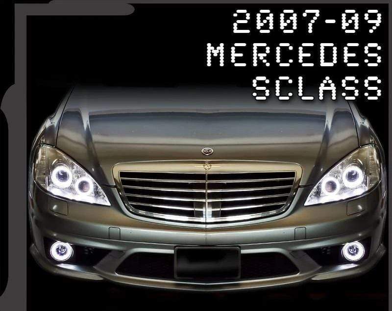 2007-2009 Mercedes S-Class Multicolor Halo Kit - RGB Halo Kits Multicolor Flow Series Color Chasing RGBWA LED headlight kit Colorshift Oracle Lighting Trendz OneUpLighting Morimoto theretrofitsource AutoLEDTech Diode Dynamics