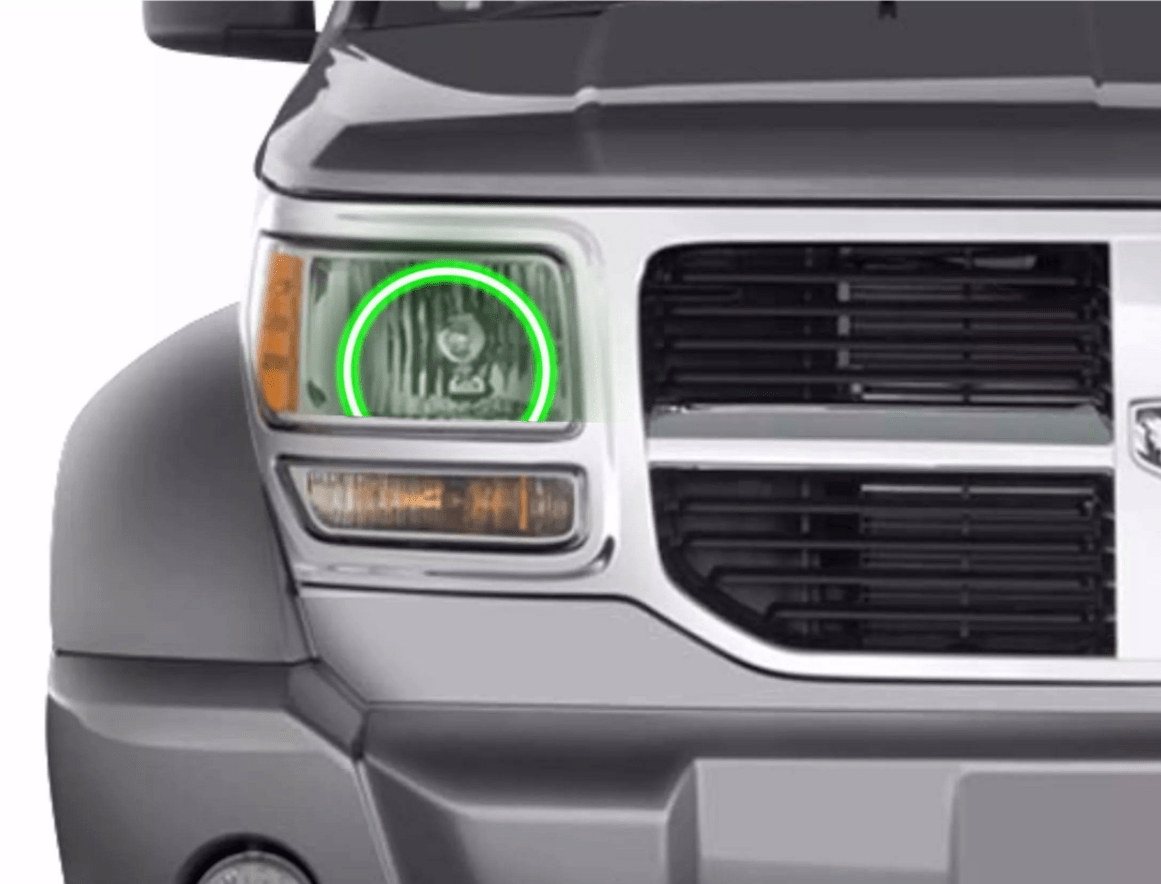 2007-2012 Dodge Nitro Multicolor Halo Kit - RGB Halo Kits Multicolor Flow Series Color Chasing RGBWA LED headlight kit Colorshift Oracle Lighting Trendz OneUpLighting Morimoto theretrofitsource AutoLEDTech Diode Dynamics