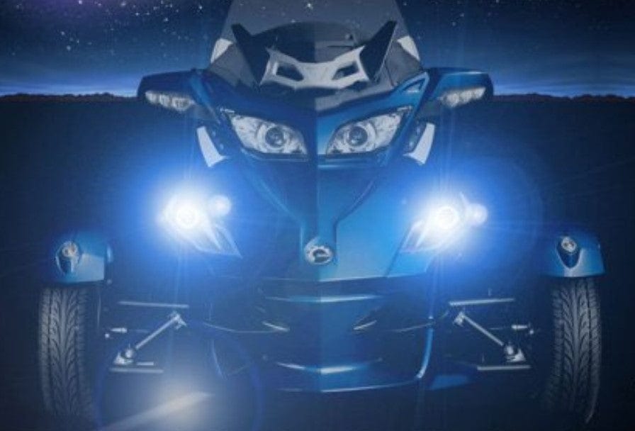 2008-2010 Can-Am Spyder Waterproof Multicolor Halo Kit - RGB Halo Kits Multicolor Flow Series Color Chasing RGBWA LED headlight kit Colorshift Oracle Lighting Trendz OneUpLighting Morimoto theretrofitsource AutoLEDTech Diode Dynamics