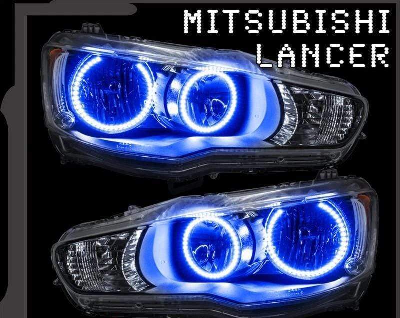 2008-2016 Mitsubishi Lancer/Evo Multicolor Halo Kit- Non Projector/HID - RGB Halo Kits Multicolor Flow Series Color Chasing RGBWA LED headlight kit Colorshift Oracle Lighting Trendz OneUpLighting Morimoto theretrofitsource AutoLEDTech Diode Dynamics