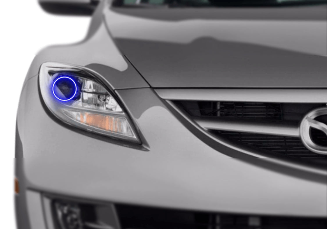 2009-2010 Mazda 6 Multicolor Halo Kit - RGB Halo Kits Multicolor Flow Series Color Chasing RGBWA LED headlight kit Colorshift Oracle Lighting Trendz OneUpLighting Morimoto theretrofitsource AutoLEDTech Diode Dynamics