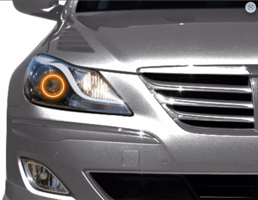 2009-2011 Hyundai Genesis Sedan Multicolor Halo Kit - RGB Halo Kits Multicolor Flow Series Color Chasing RGBWA LED headlight kit Colorshift Oracle Lighting Trendz OneUpLighting Morimoto theretrofitsource AutoLEDTech Diode Dynamics