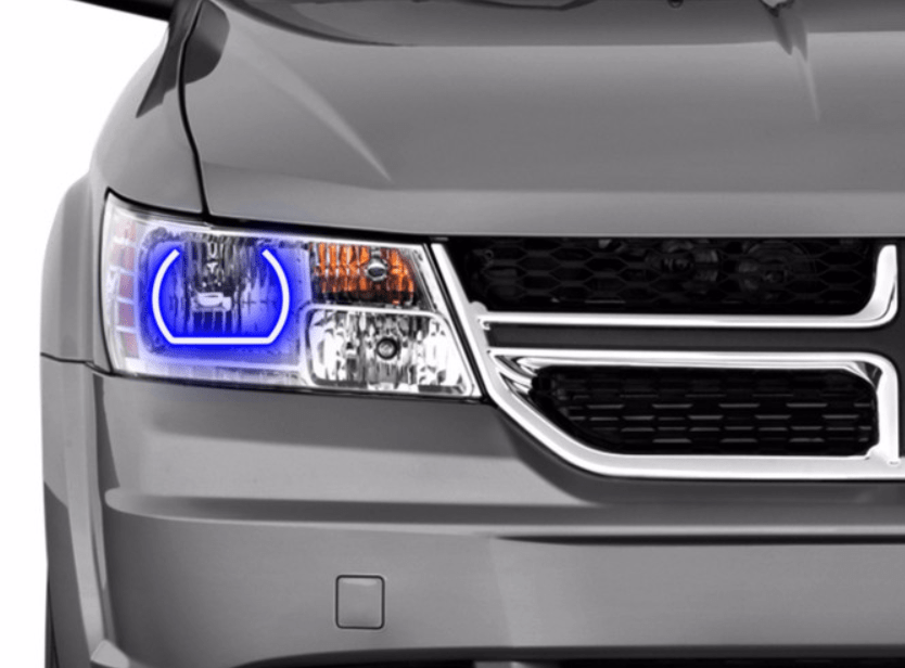 2009-2016 Dodge Journey Multicolor Halo Kit - RGB Halo Kits Multicolor Flow Series Color Chasing RGBWA LED headlight kit Colorshift Oracle Lighting Trendz OneUpLighting Morimoto theretrofitsource AutoLEDTech Diode Dynamics