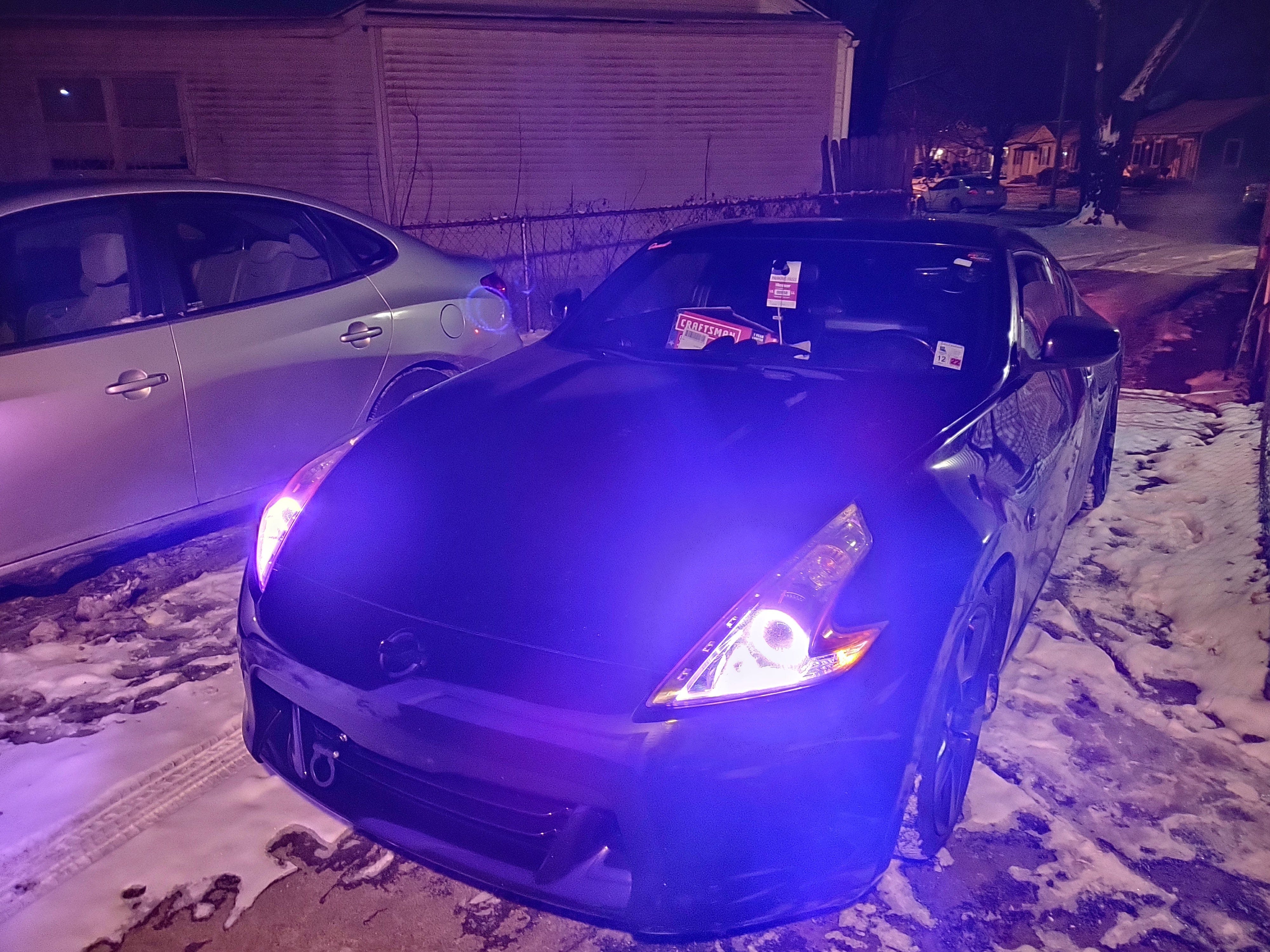 2009-2017 Nissan 370Z Multicolor Halo Kit - RGB Halo Kits Multicolor Flow Series Color Chasing RGBWA LED headlight kit Colorshift Oracle Lighting Trendz OneUpLighting Morimoto theretrofitsource AutoLEDTech Diode Dynamics