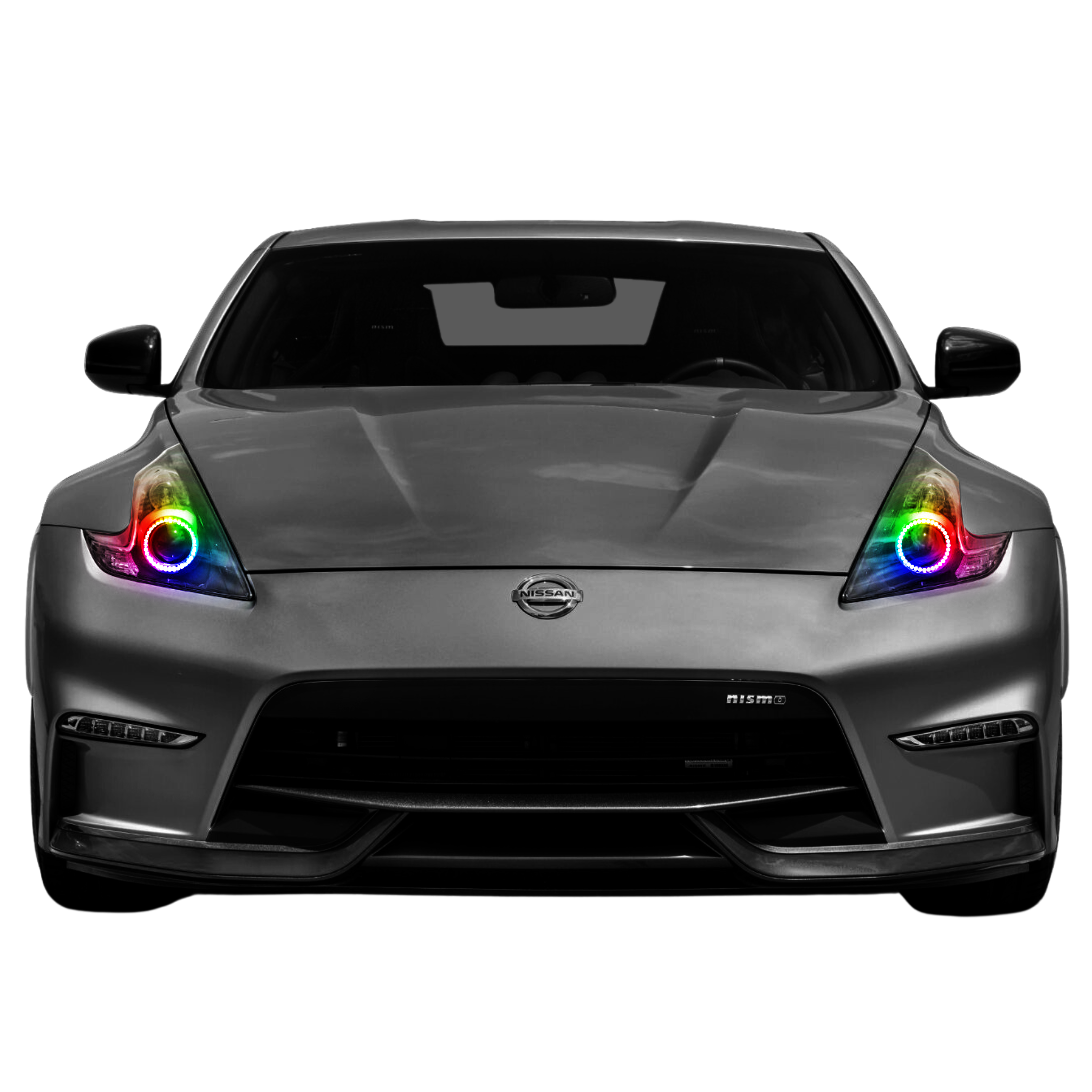 2009-2017 Nissan 370Z Multicolor Halo Kit - RGB Halo Kits Multicolor Flow Series Color Chasing RGBWA LED headlight kit Colorshift Oracle Lighting Trendz OneUpLighting Morimoto theretrofitsource AutoLEDTech Diode Dynamics