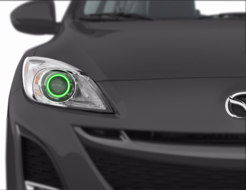 2010-2013 Mazda 3 Multicolor Halo Kit - RGB Halo Kits Multicolor Flow Series Color Chasing RGBWA LED headlight kit Colorshift Oracle Lighting Trendz OneUpLighting Morimoto theretrofitsource AutoLEDTech Diode Dynamics