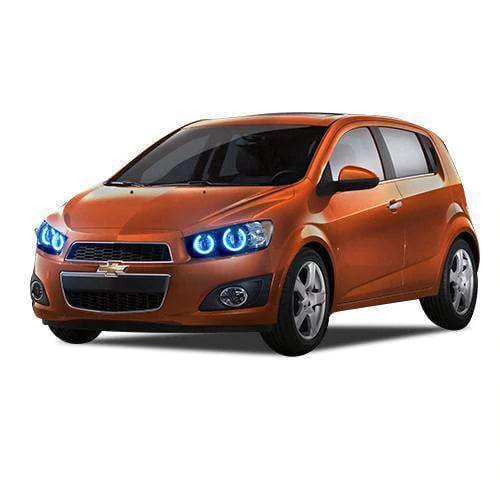 2012-2016 Chevrolet Sonic Multicolor Halo Kit - RGB Halo Kits Multicolor Flow Series Color Chasing RGBWA LED headlight kit Oracle Lighting Trendz OneUpLighting Morimoto theretrofitsource AutoLEDTech Diode Dynamics