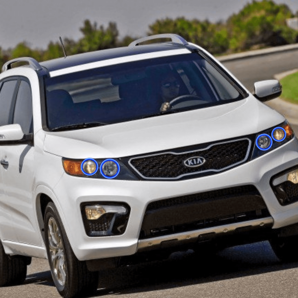 2012+ Kia Sorento Multicolor Halo Kit - RGB Halo Kits Multicolor Flow Series Color Chasing RGBWA LED headlight kit Colorshift Oracle Lighting Trendz OneUpLighting Morimoto theretrofitsource AutoLEDTech Diode Dynamics