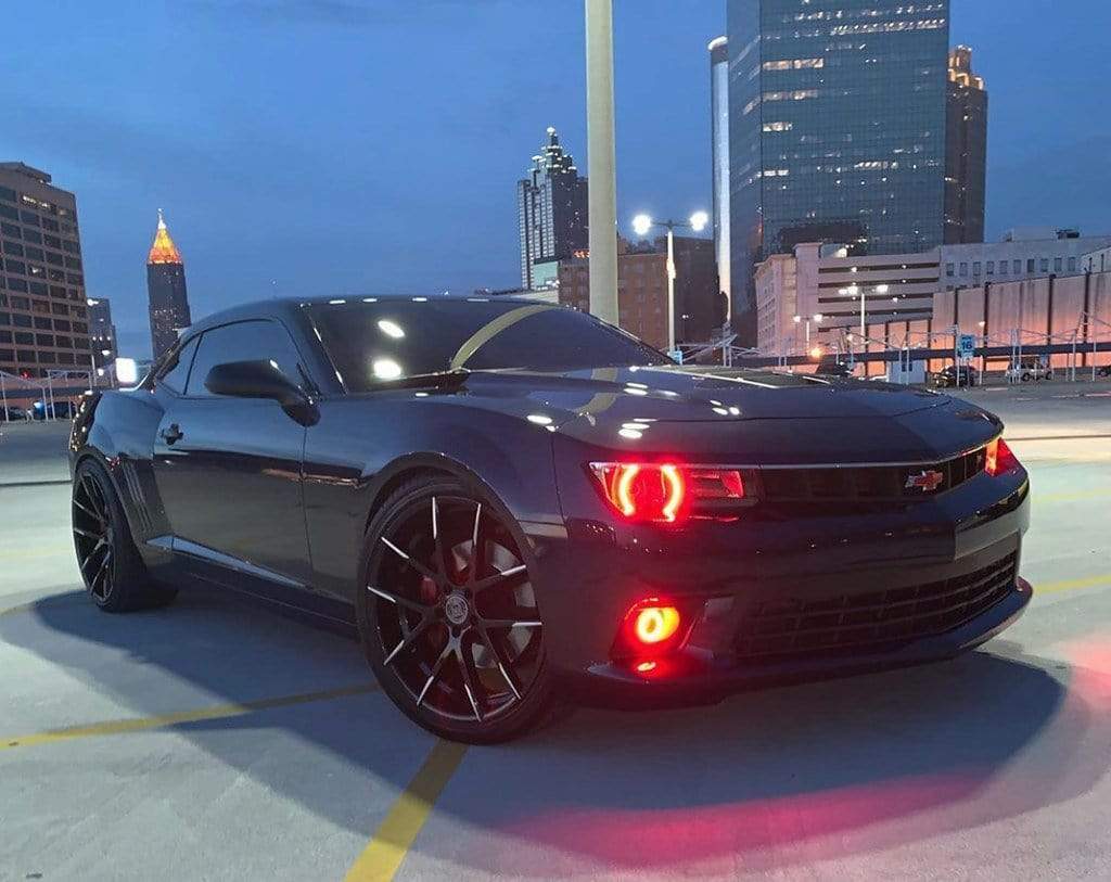 2014-2015 Chevrolet Camaro Headlight Multicolor Halo Kit - RGB Halo Kits Multicolor Flow Series Color Chasing RGBWA LED headlight kit Oracle Lighting Trendz OneUpLighting Morimoto theretrofitsource AutoLEDTech Diode Dynamics