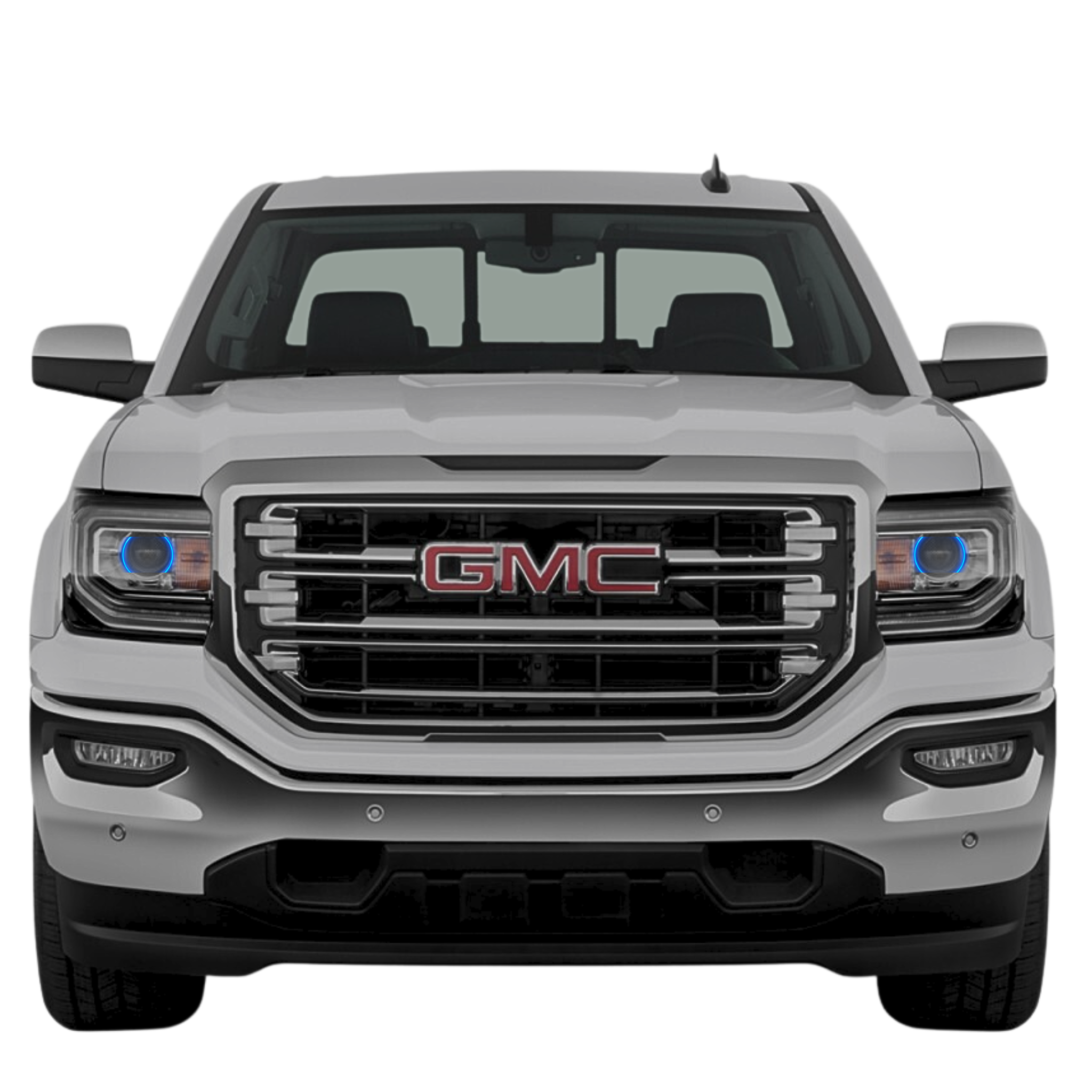 2014-2017 GMC Sierra 1500HD Multicolor Halo Kit - RGB Halo Kits Multicolor Flow Series Color Chasing RGBWA LED headlight kit Oracle Lighting Trendz OneUpLighting Morimoto theretrofitsource AutoLEDTech Diode Dynamics