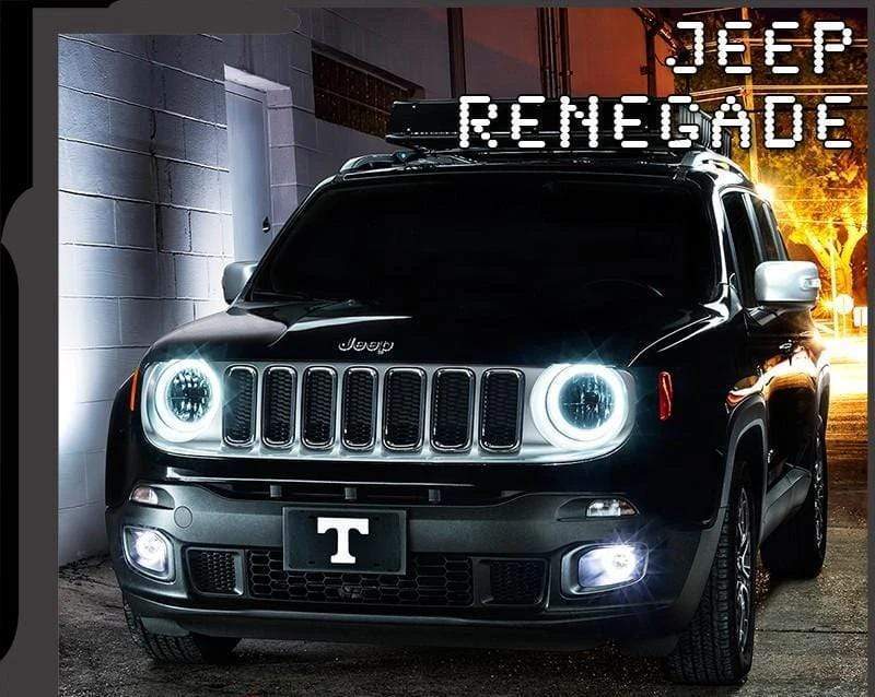 2015-2022 Jeep Renegade Multicolor Halo Kit - RGB Halo Kits Multicolor Flow Series Color Chasing RGBWA LED headlight kit Oracle Lighting Trendz OneUpLighting Morimoto theretrofitsource AutoLEDTech Diode Dynamics