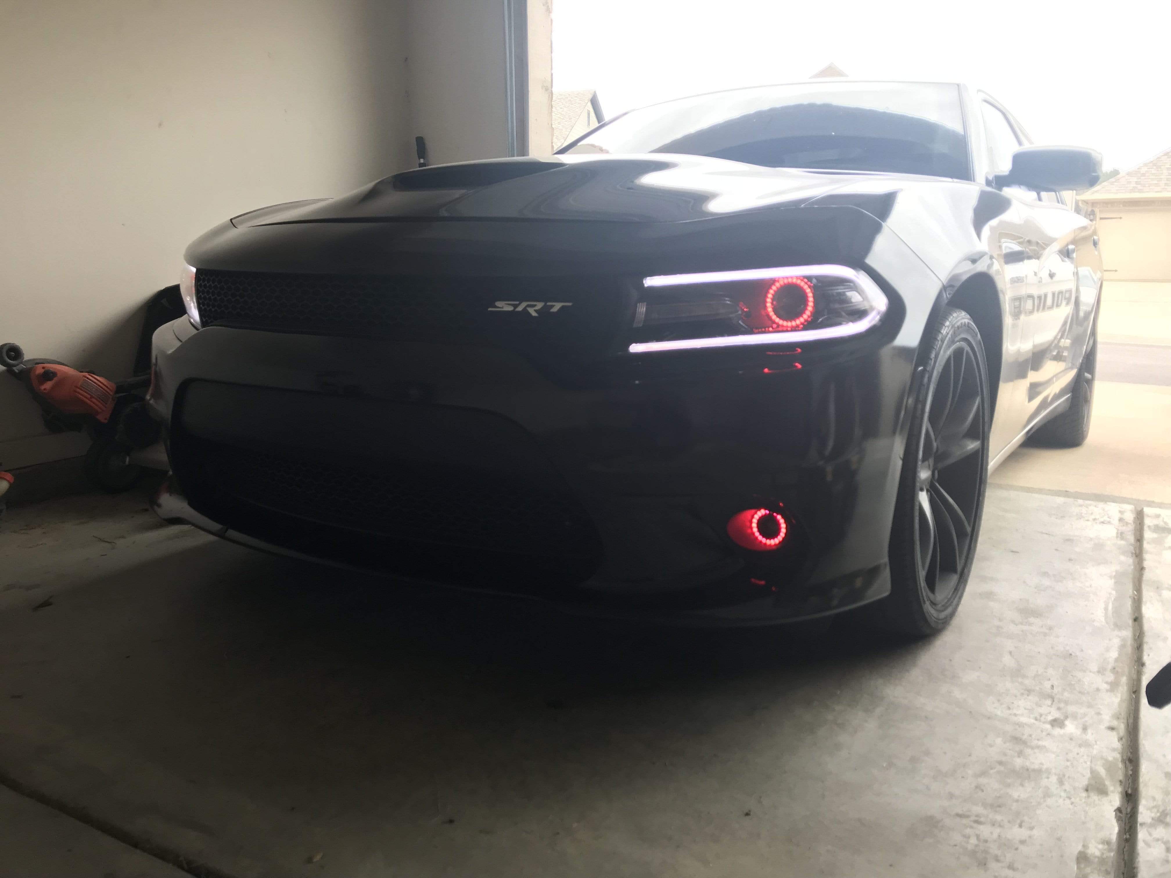 2015-2023 Dodge Charger Multicolor Halo Kit - RGB Halo Kits Multicolor Flow Series Color Chasing RGBWA LED headlight kit Oracle Lighting Trendz OneUpLighting Morimoto theretrofitsource AutoLEDTech Diode Dynamics