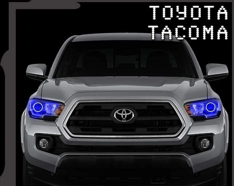 2016-2018 Toyota Tacoma Multicolor Halo Kit - RGB Halo Kits Multicolor Flow Series Color Chasing RGBWA LED headlight kit Oracle Lighting Trendz OneUpLighting Morimoto theretrofitsource AutoLEDTech Diode Dynamics