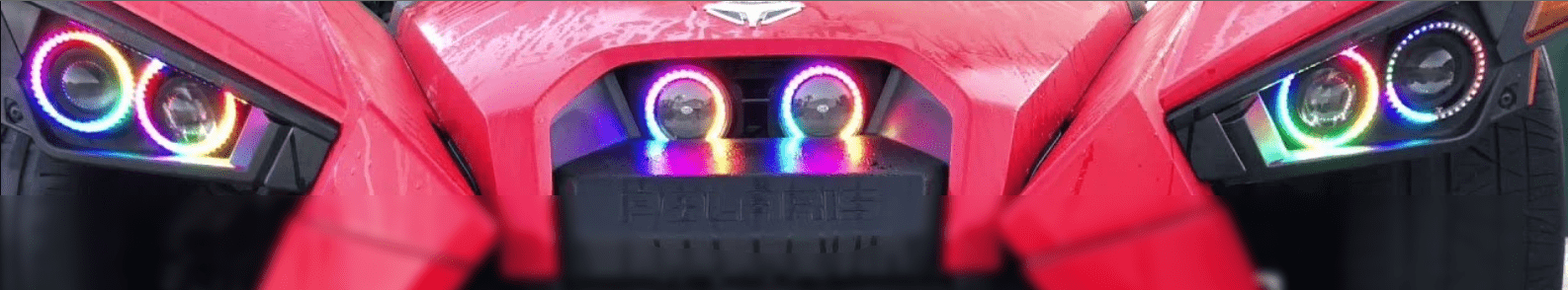 Polaris Slingshot Ring Multicolor Halo Kit (Canada Model) - RGB Halo Kits Multicolor Flow Series Color Chasing RGBWA LED headlight kit Oracle Lighting Trendz OneUpLighting Morimoto theretrofitsource AutoLEDTech Diode Dynamics