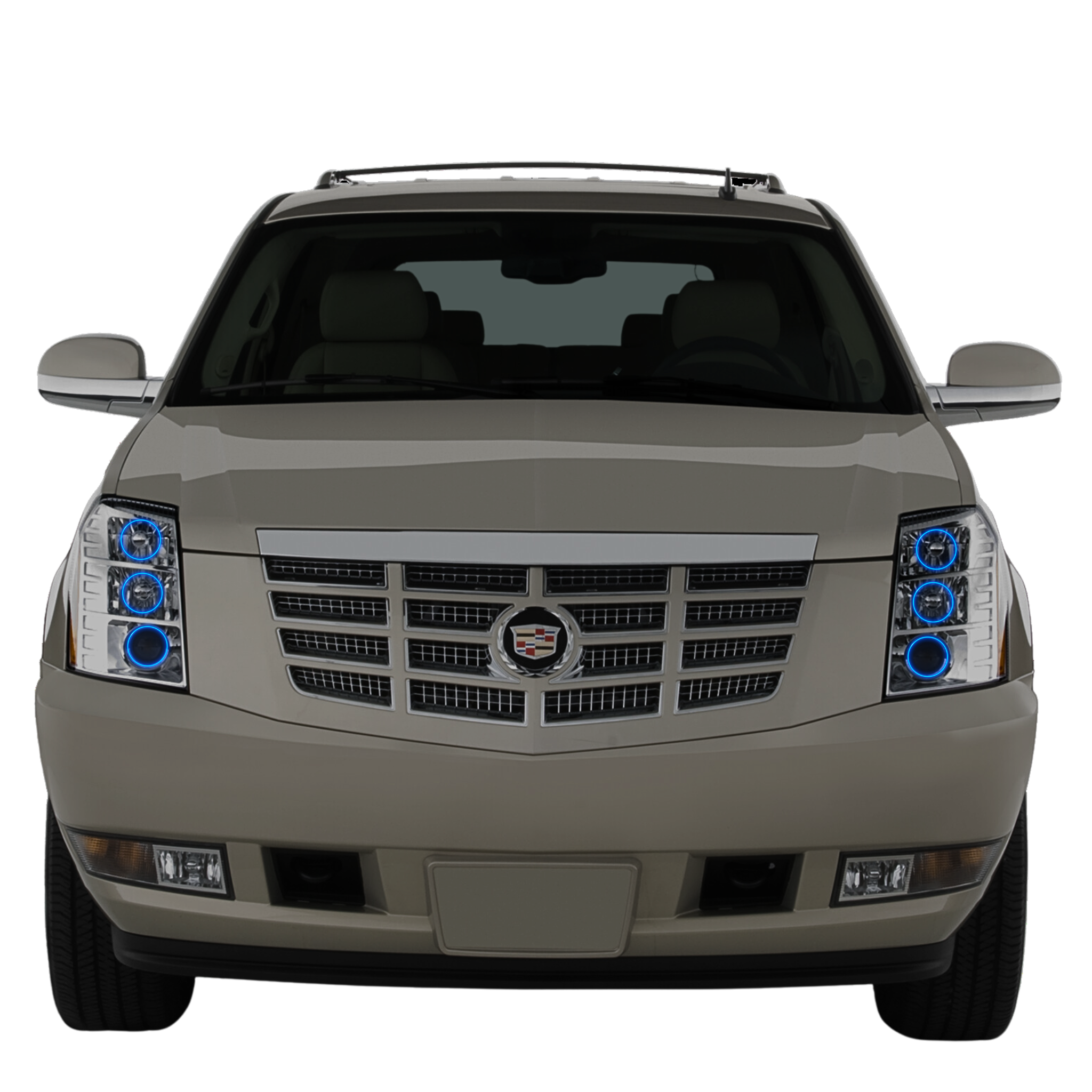 2007-2013 Cadillac Escalade Multicolor Halo Kit - RGB Halo Kits Multicolor Flow Series Color Chasing RGBWA LED headlight kit Colorshift Oracle Lighting Trendz OneUpLighting Morimoto theretrofitsource AutoLEDTech Diode Dynamics