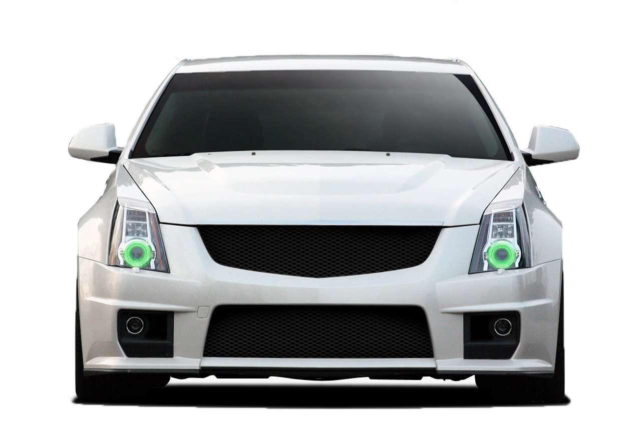 2008-2013 Cadillac CTS/CTS-V Sedan Multicolor Halo Kit - RGB Halo Kits Multicolor Flow Series Color Chasing RGBWA LED headlight kit Colorshift Oracle Lighting Trendz OneUpLighting Morimoto theretrofitsource AutoLEDTech Diode Dynamics