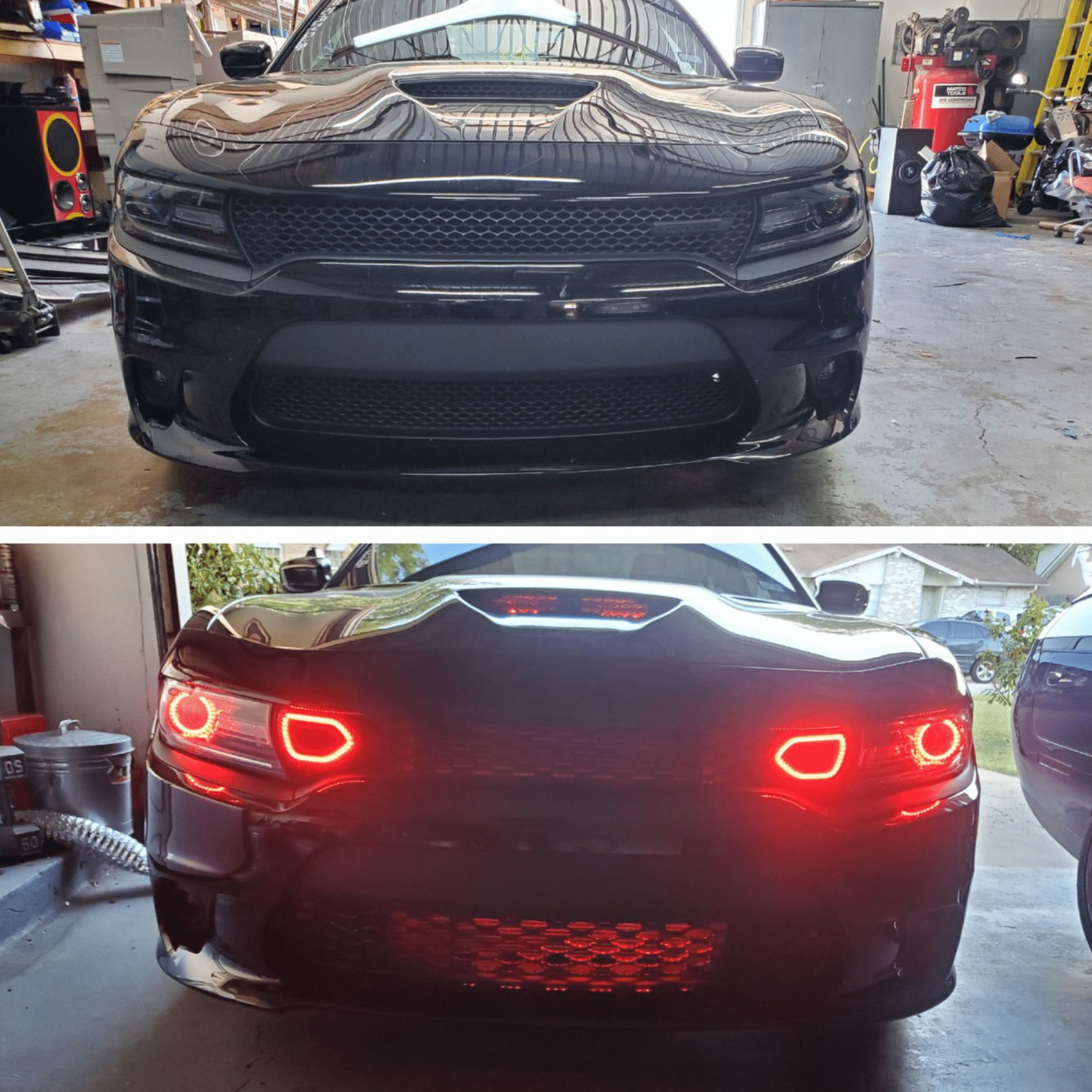 2019+ Dodge Charger Snorkel Air Intake Multicolor Halo Kit - RGB Halo Kits Multicolor Flow Series Color Chasing RGBWA LED headlight kit Oracle Lighting Trendz OneUpLighting Morimoto theretrofitsource AutoLEDTech Diode Dynamics