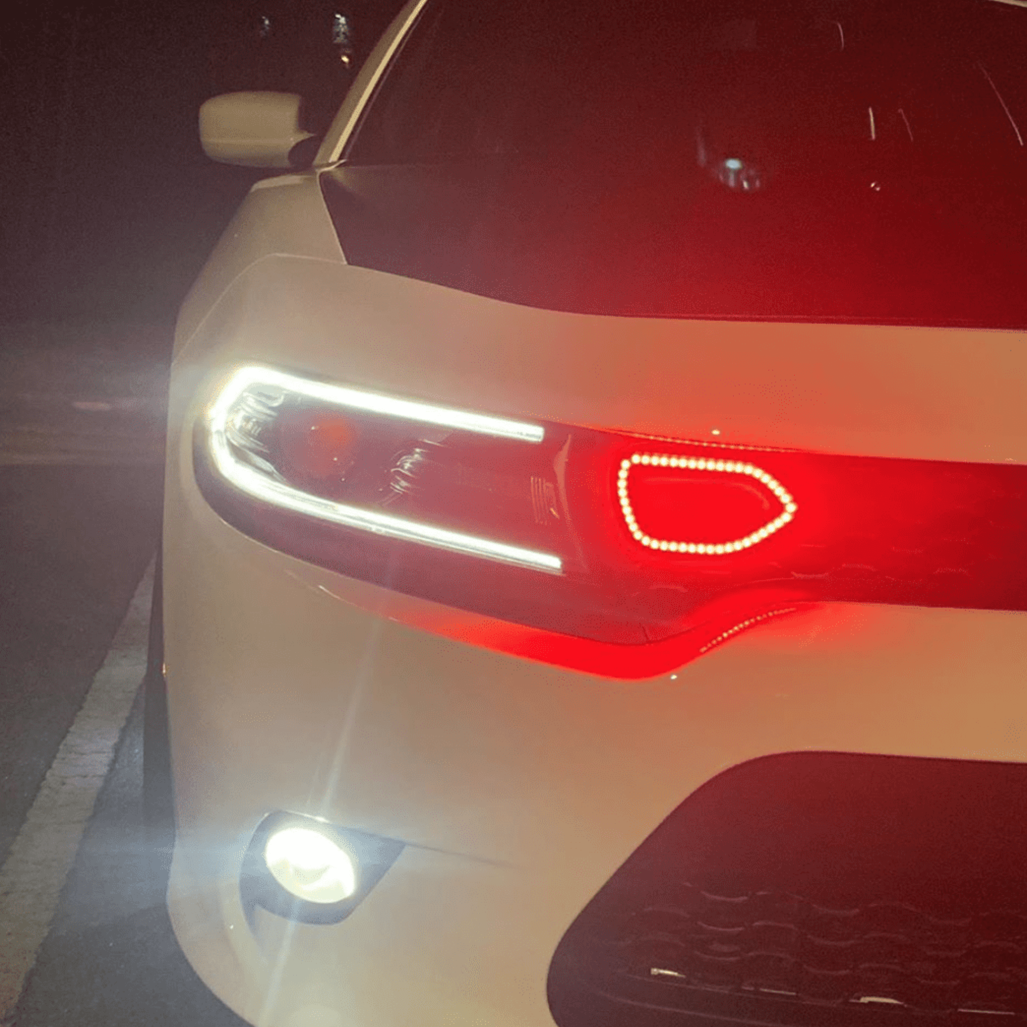 2019+ Dodge Charger Snorkel Air Intake Multicolor Halo Kit - RGB Halo Kits Multicolor Flow Series Color Chasing RGBWA LED headlight kit Oracle Lighting Trendz OneUpLighting Morimoto theretrofitsource AutoLEDTech Diode Dynamics