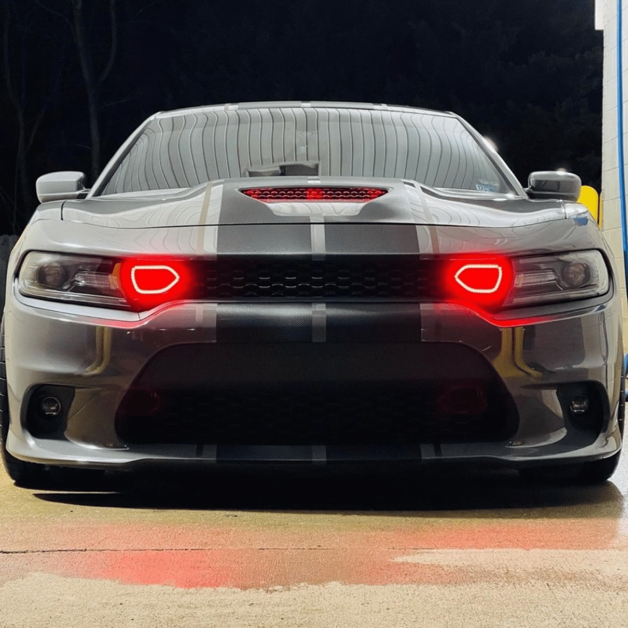 2019+ Dodge Charger Snorkel Air Intake Multicolor Halo Kit - RGB Halo Kits Multicolor Flow Series Color Chasing RGBWA LED headlight kit Oracle Lighting Trendz OneUpLighting Morimoto theretrofitsource AutoLEDTech Diode Dynamics