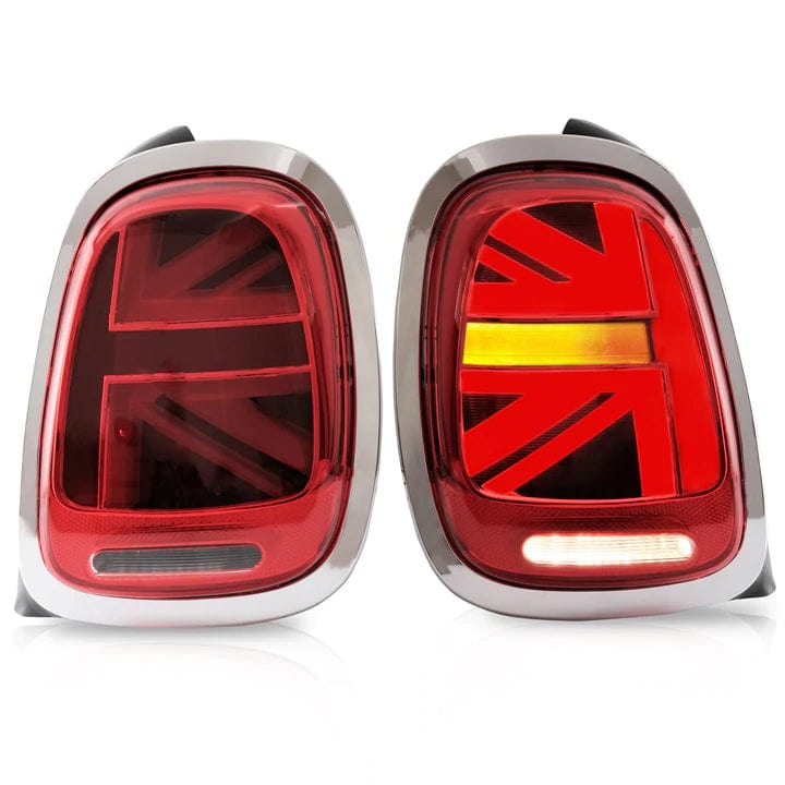 RGB Halo Kits Led Tail Lights Red Silver Frame 2014-2020 BMW MINI COOPER F55 F56 F57 Tail lights