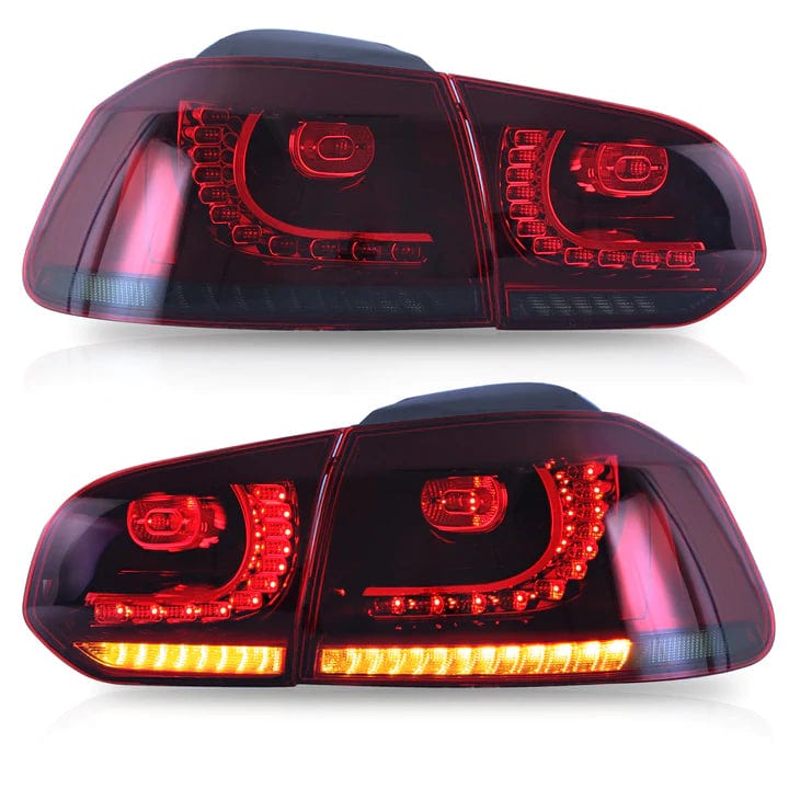 RGB Halo Kits Led Tail Lights Red Smoked 2010-2013 VOLKSWAGEN GOLF 6 MK6 Tail Lights