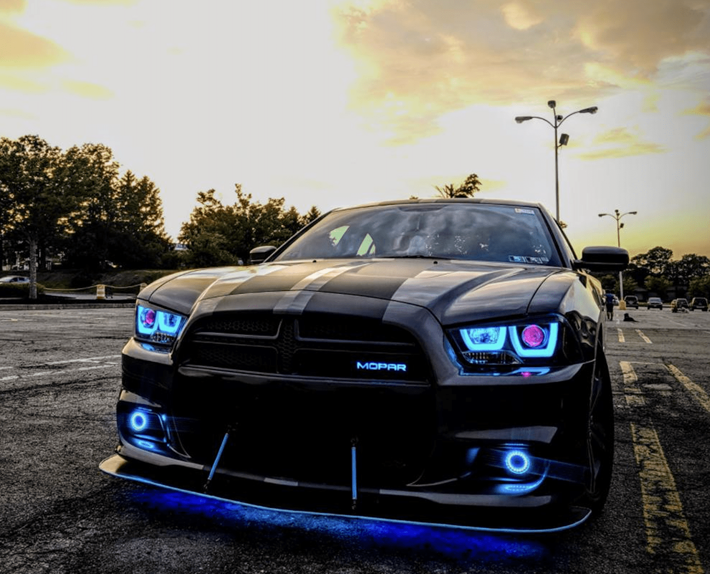 RGB Halo Kits Pre-Built Headlights 2011-2014 Dodge Charger Spec-D PreBuilt Headlights