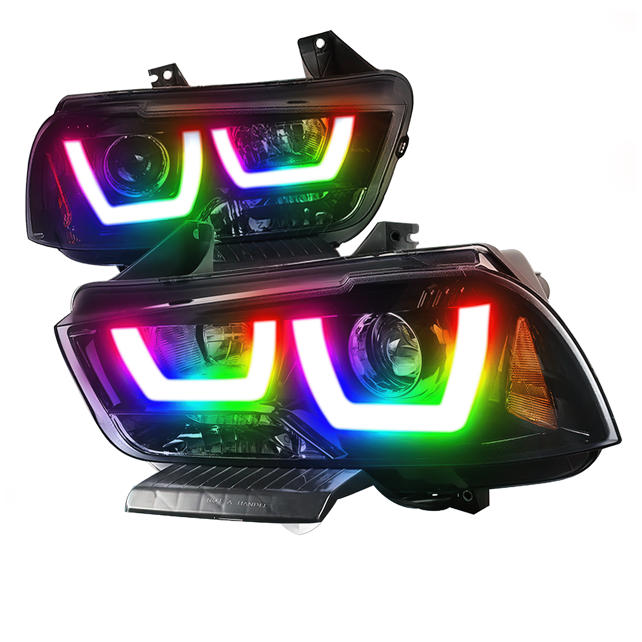 RGB Halo Kits Pre-Built Headlights 2011-2014 Dodge Charger Spec-D PreBuilt Headlights