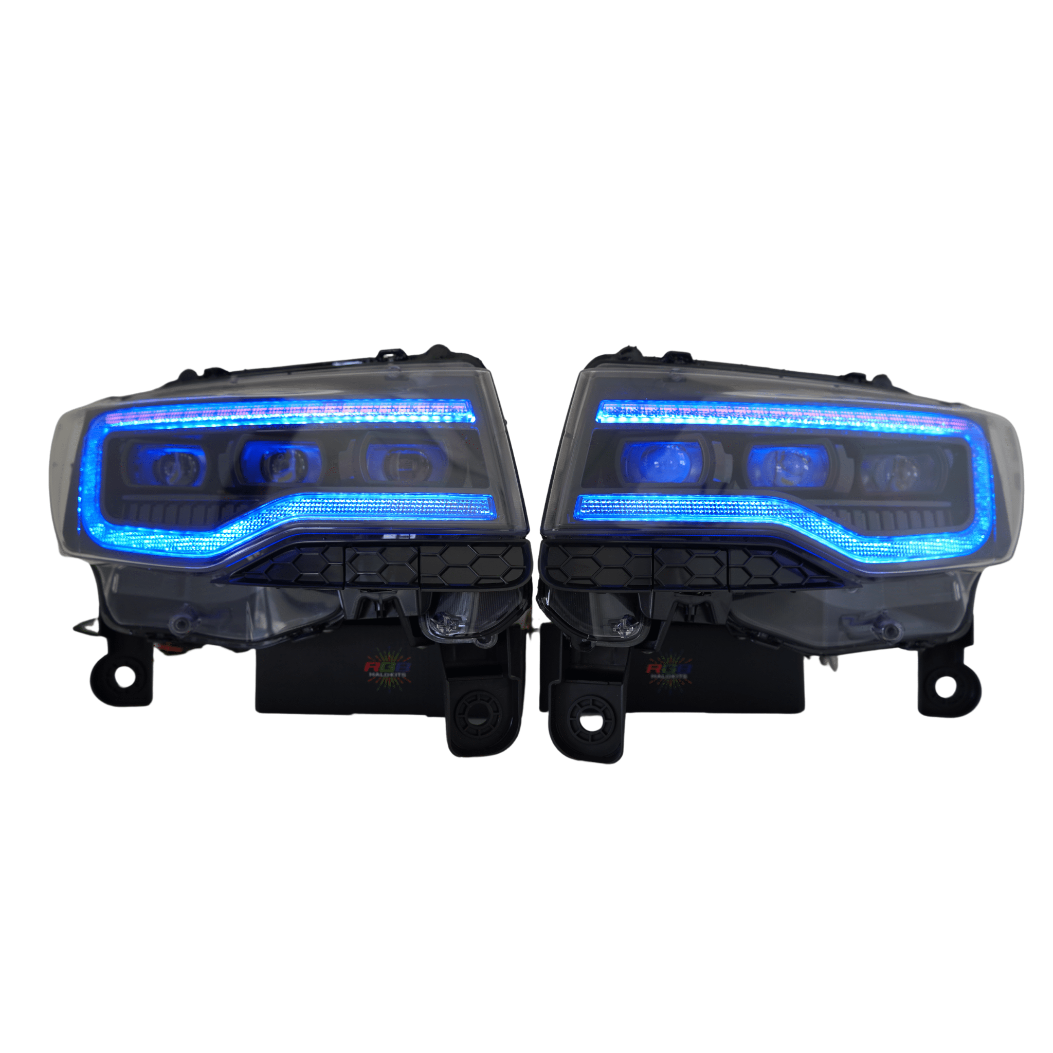 RGB Halo Kits Pre-Built Headlights (2014-2022) Jeep Grand Cherokee Multicolor Pre-Built XB Headlights