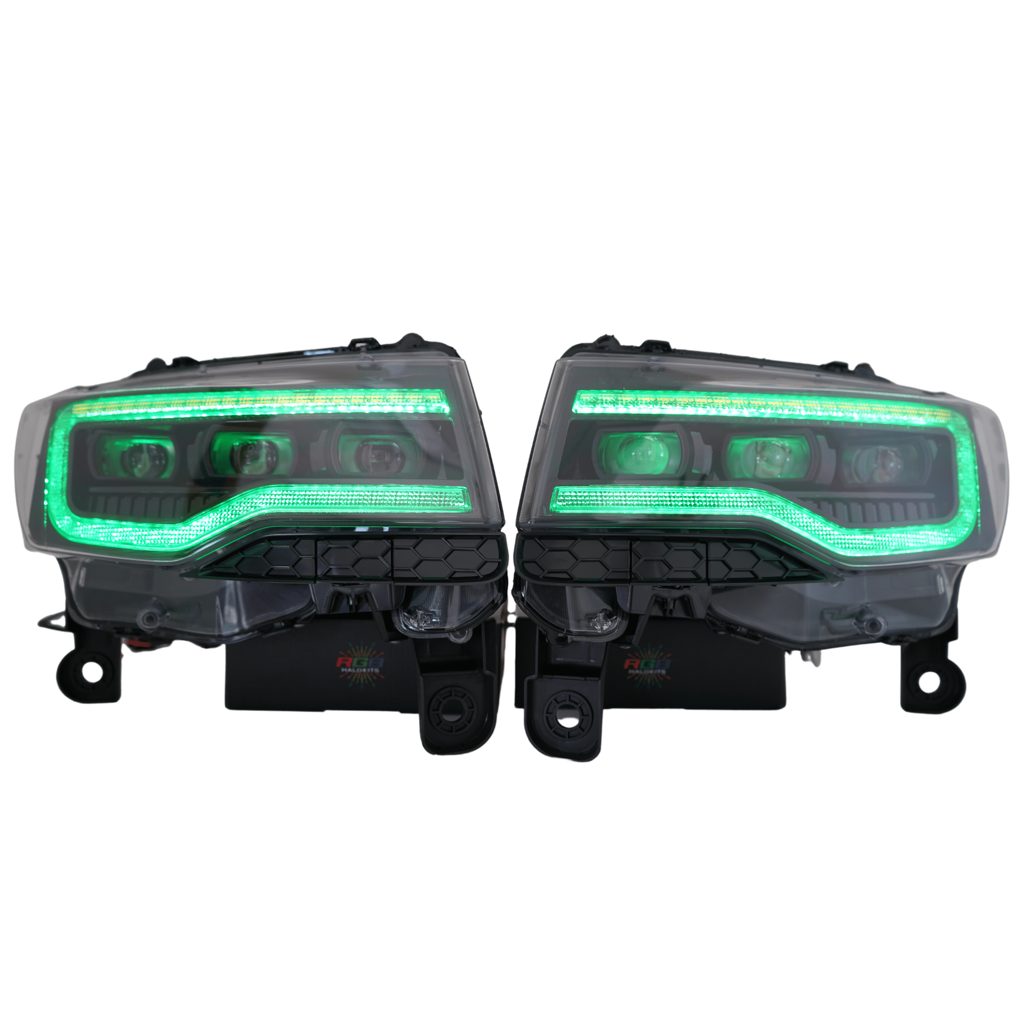 RGB Halo Kits Pre-Built Headlights (2014-2022) Jeep Grand Cherokee Multicolor Pre-Built XB Headlights