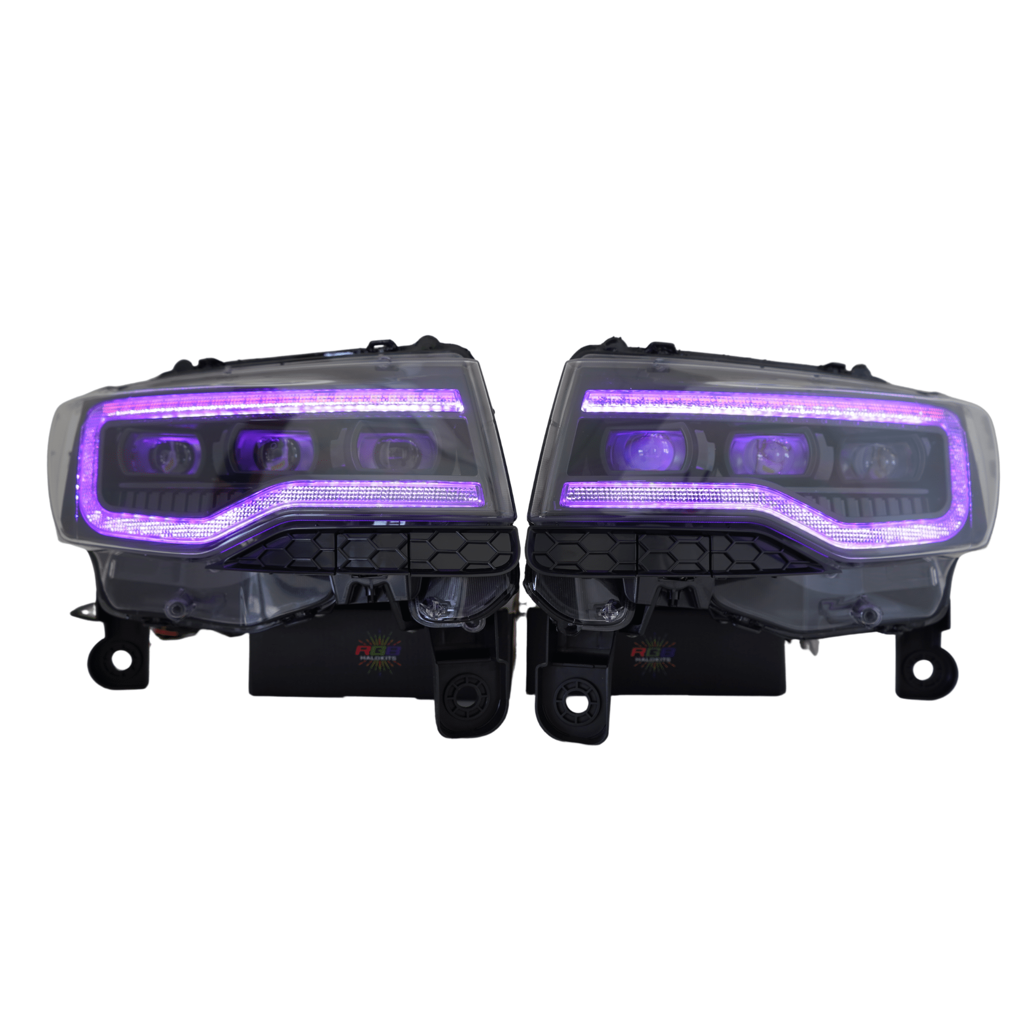 RGB Halo Kits Pre-Built Headlights (2014-2022) Jeep Grand Cherokee Multicolor Pre-Built XB Headlights