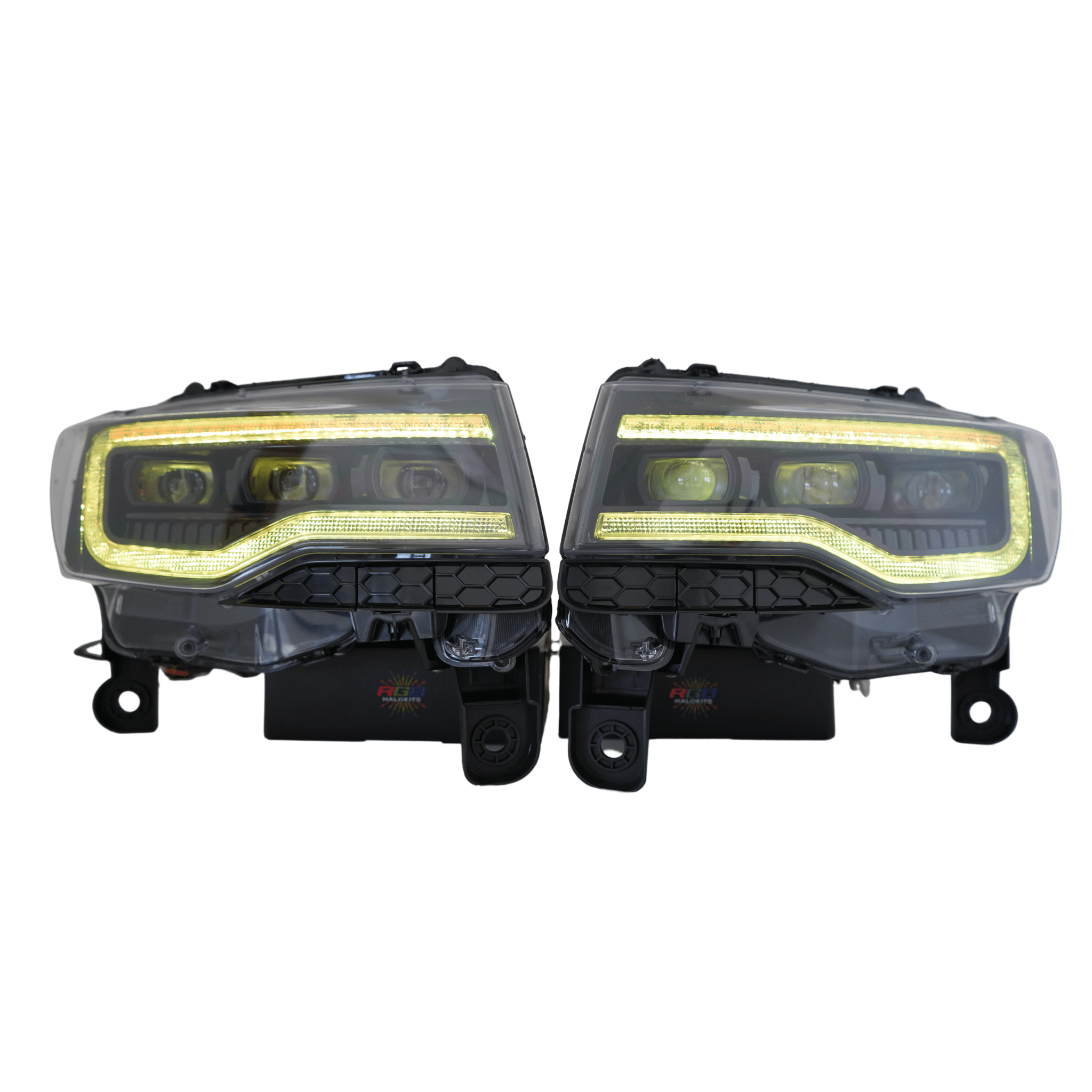 RGB Halo Kits Pre-Built Headlights (2014-2022) Jeep Grand Cherokee Multicolor Pre-Built XB Headlights